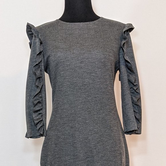 Zara Trafuluc Bodycon Ruffled Sleeve Midi Dress - Picture 2 of 6